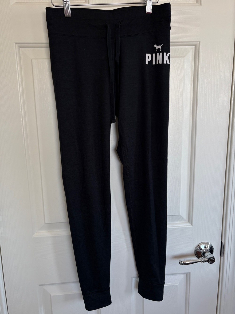 PINK Victoria's Secret Black Tie Waist Joggers